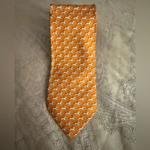 Salvatore Ferragamo Mens Orange Silk Tie